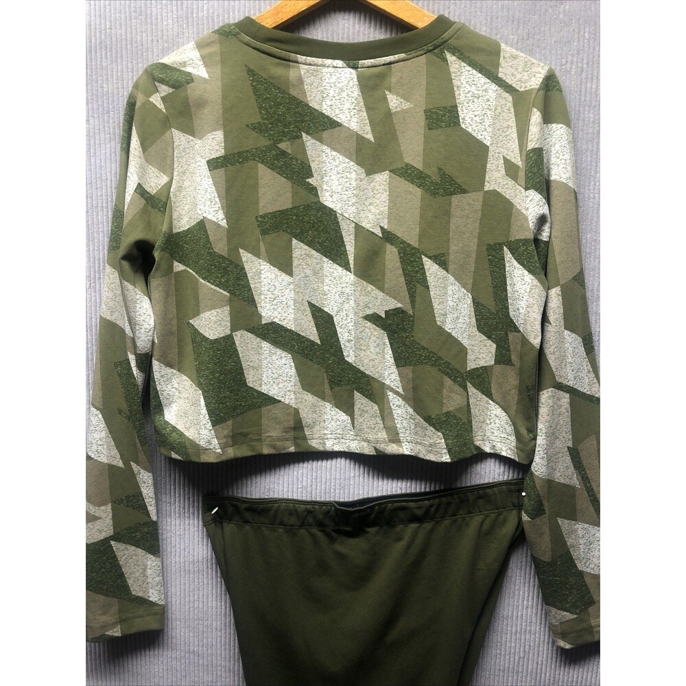 Nike Women’s Athletic Set Size Large Green Camo Houndstooth Crop Top Leggings - Picture 16 of 16